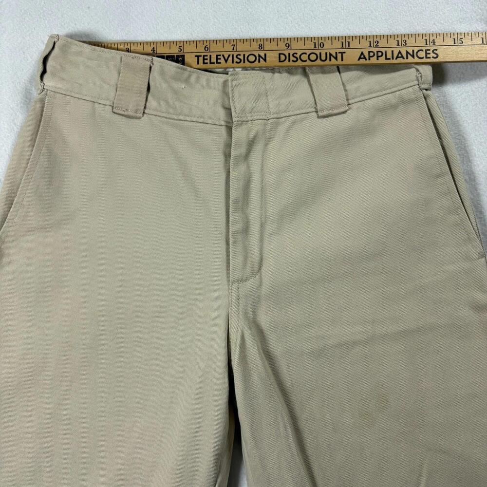 Dickies Work Pants Womens 3/26 Khaki Vintage Straight Leg Crop Roll Hem Y2K Fits - Picture 6 of 9
